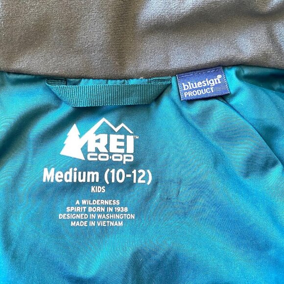REI Co-Op Kids Insulated Rain Jacket Hooded Waterproof Windproof Warm Size M - Picture 6 of 16